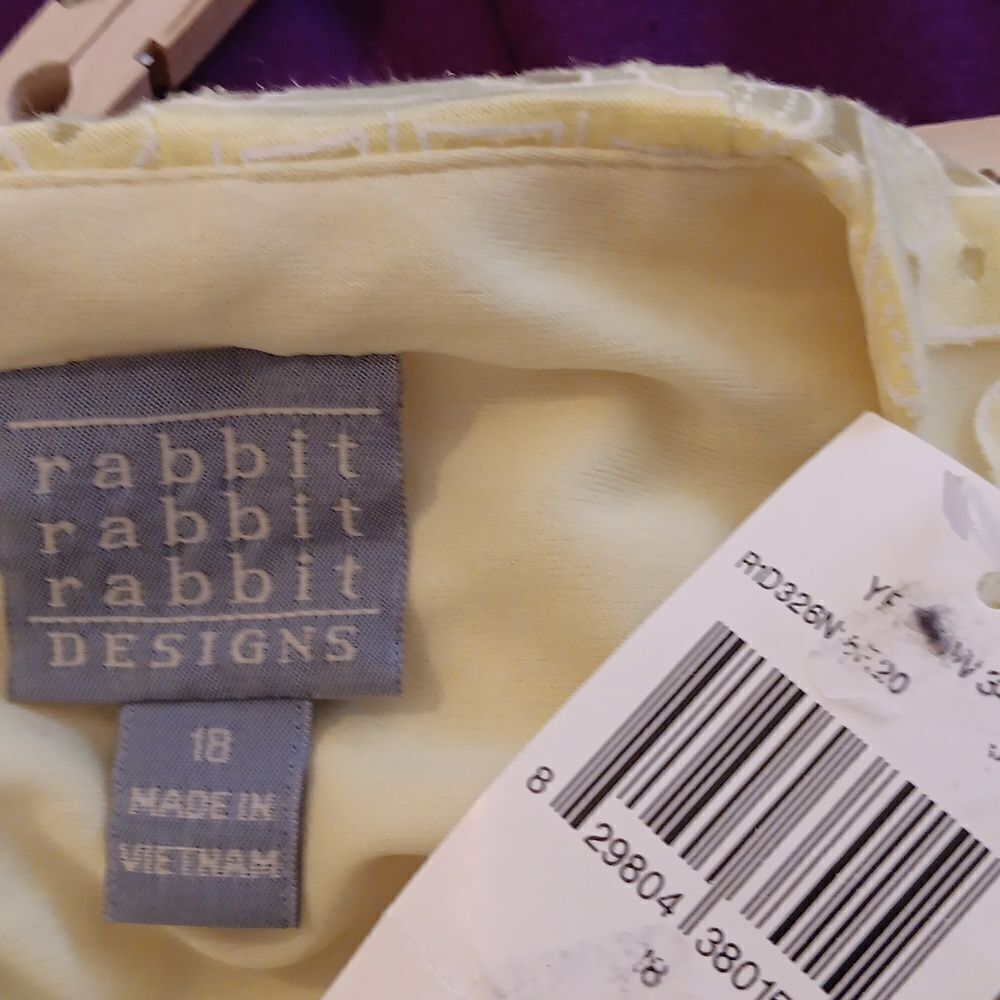 NWT Rabbit Rabbit Rabbit Yellow Lace Dress - Picture 10 of 13